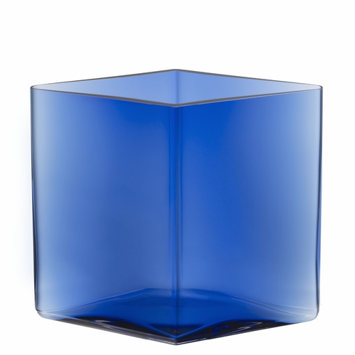 Ruutu Vase 8.25" x 7.25", Ultramarine Blue