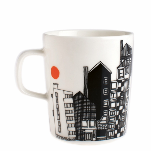 Siirtolapuutarha Mug, White/Black/Orange, 8.8 oz