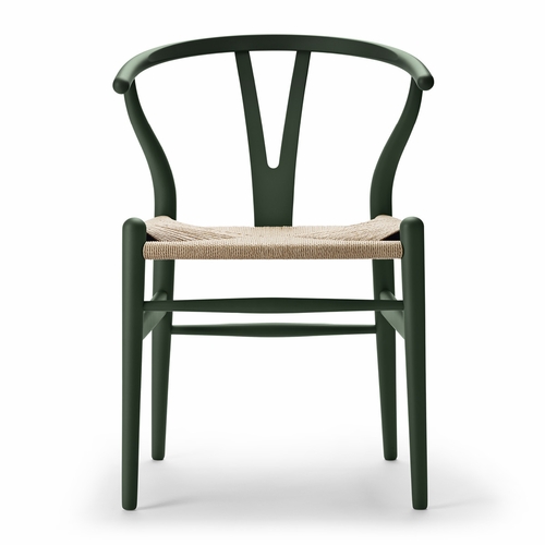 Special Edition Hans Wegner CH24 Wishbone Chair, Matte Green, Natural Paper Cord Seat