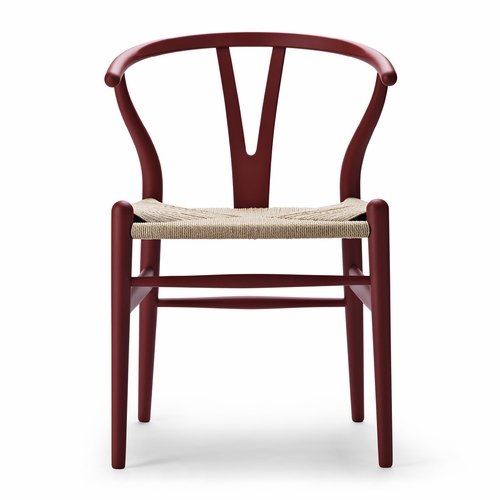 Special Edition Hans Wegner CH24 Wishbone Chair, Matte Red, Natural Paper Cord Seat