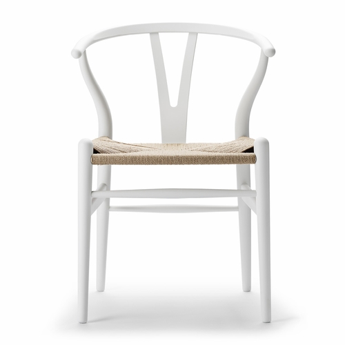 Special Edition Hans Wegner CH24 Wishbone Chair, Matte White, Natural Paper Cord Seat