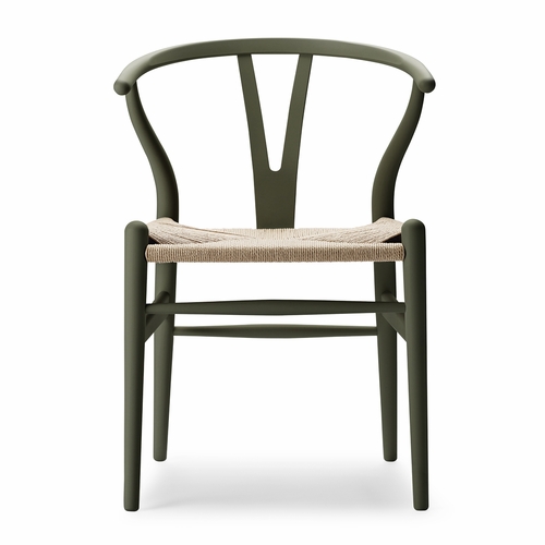 Special Edition Hans Wegner CH24 Wishbone Chair, Ilse Crawford Matte Seaweed Green, Natural Paper Cord Seat - June 2022