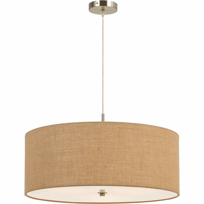 Cal FX36273P Addison Burlap Drum Pendant Lighting Fixture CALFX