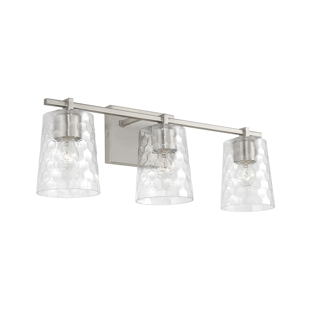 Capital Lighting 143531BN517 Burke Contemporary Brushed Nickel 3Light Bath Lighting Fixture