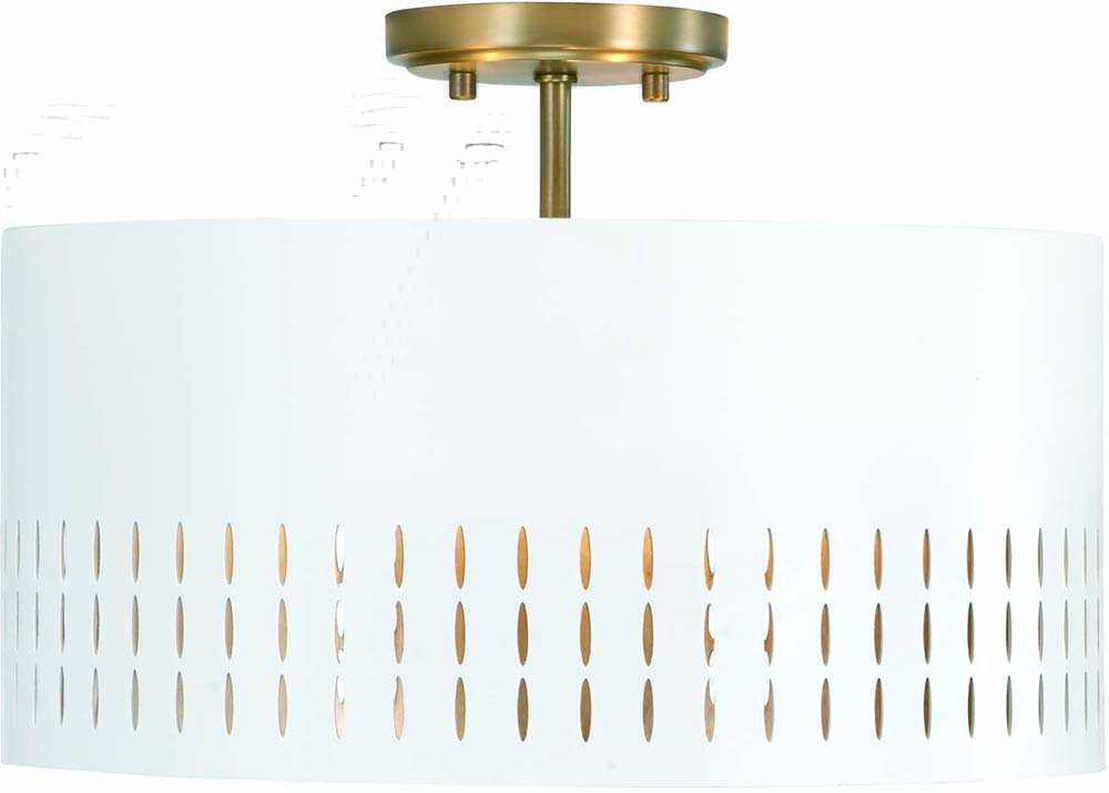 Capital Lighting 250231AW Dash Modern Aged Brass and White Overhead