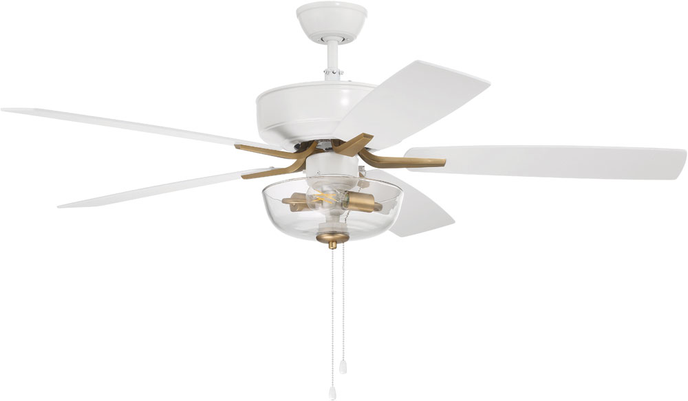 Craftmade P101WSB552WWOK Pro Plus Contemporary White / Satin Brass 52