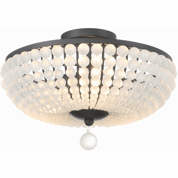 Crystorama BLA10660MK Bella Modern Matte Black 16" Flush Lighting