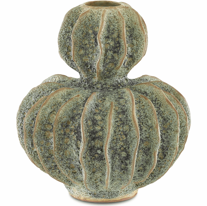 Currey & Company 12000299 Sunken Boat Contemporary Moss Green Gourd Vase CCO12000299