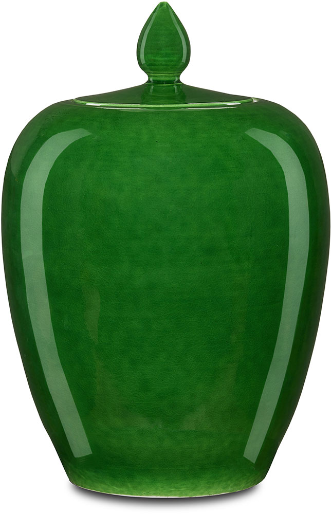 Currey & Company 12000576 Imperial Modern Green Green Ginger Jar CCO