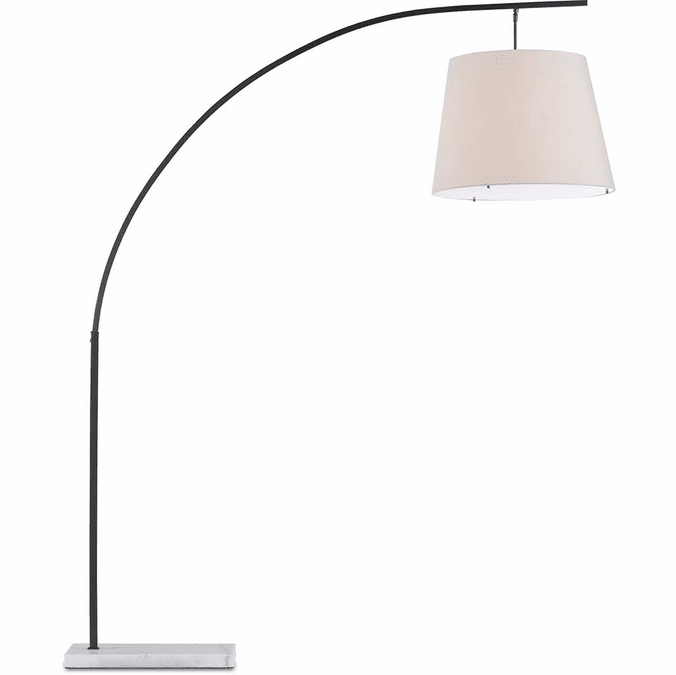 Currey & Company 80000127 Cloister Oil Rubbed Bronze / White Arc Floor