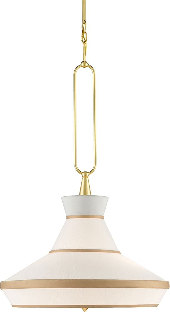 Currey & Company 90000770 Perth Contemporary Gold Leaf and White