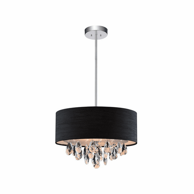 CWI Lighting 5443P14C (Black) Dash Crystal Chrome Drum Hanging Light