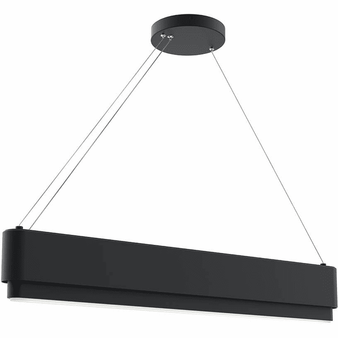 Elan Lighting 84316MBK Walman Modern Matte Black LED Kitchen Island