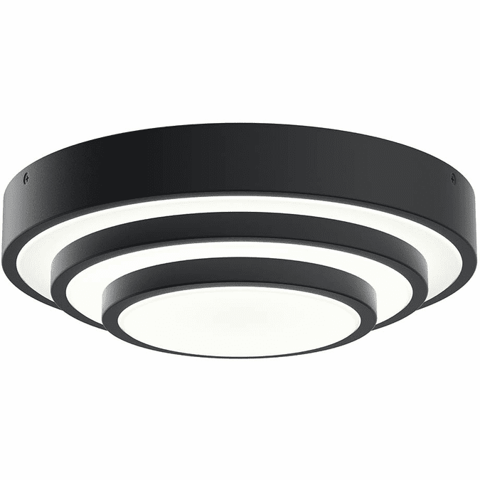 Elan Lighting 84320MBK Dombard Modern Matte Black LED Ceiling Light