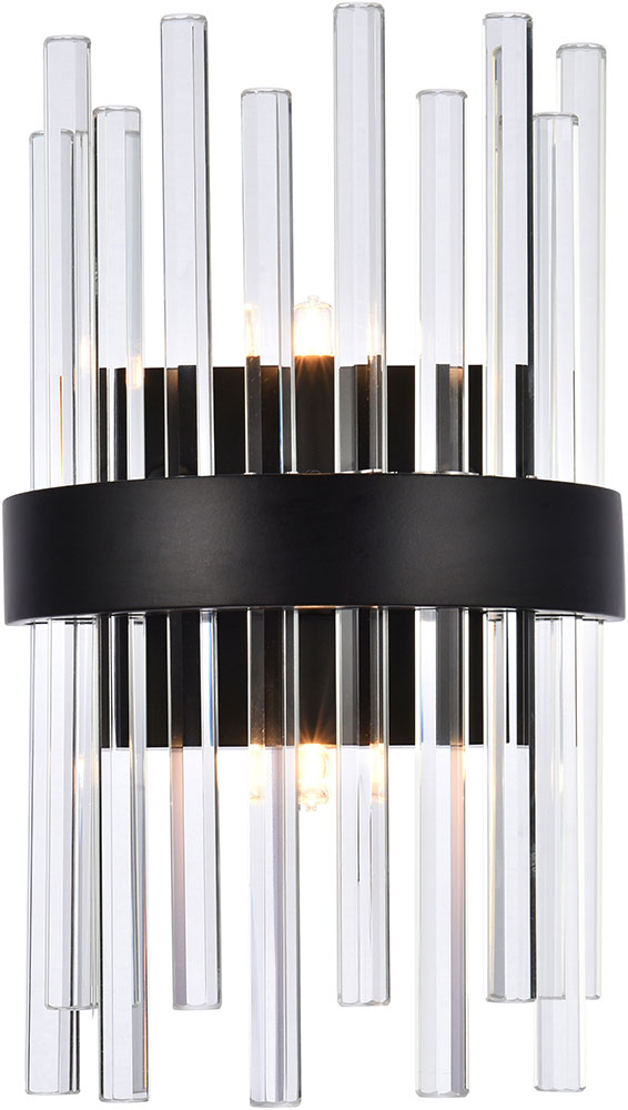 Elegant 3000W8BK Dallas Modern Black Wall Lighting Fixture ELE3000W8BK