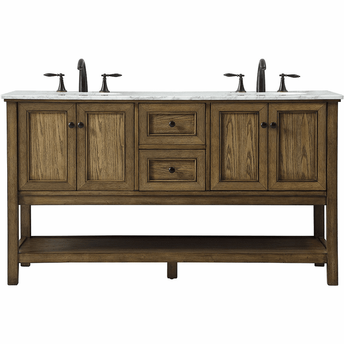 Elegant VF27060DDW Metropolis Driftwood Double Sink and