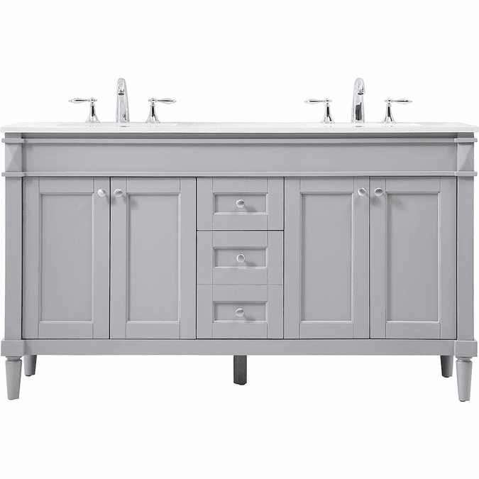 Elegant VF31860DGR Contemporary Grey Double Sink and