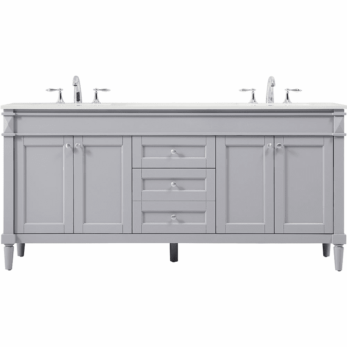 Elegant VF31872DGR Modern Grey Double Sink and Bathroom