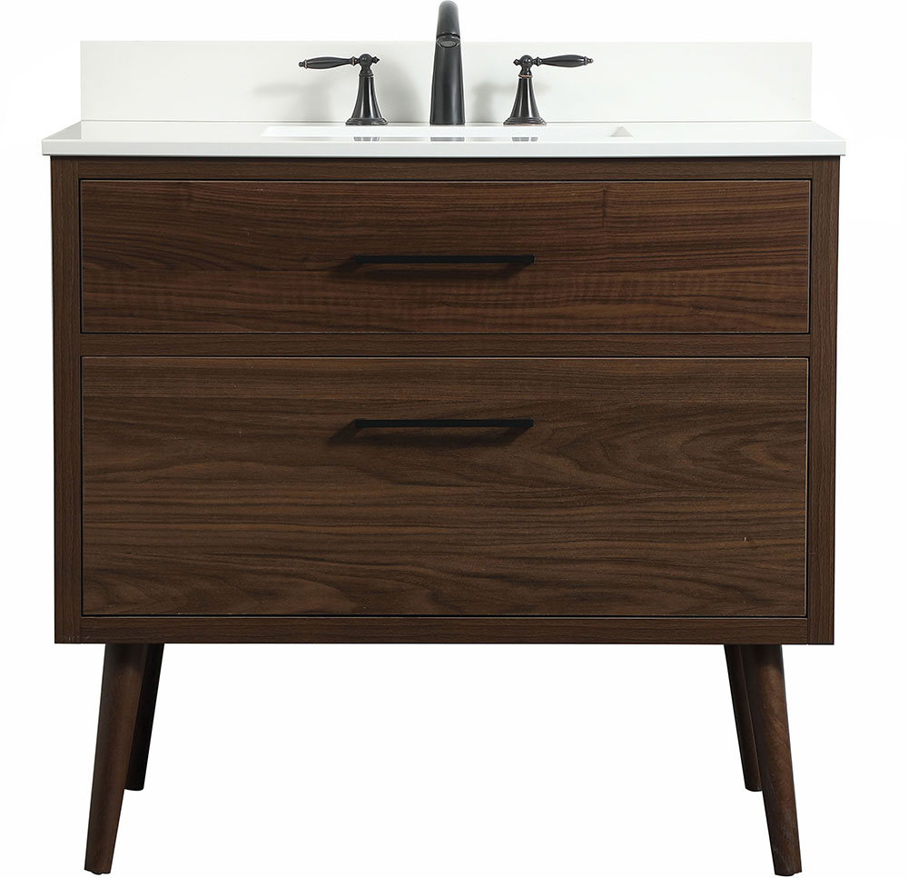 Elegant VF41036MWTBS Boise Contemporary Walnut Single Sink and