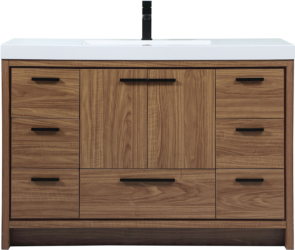 Elegant VF46048WB Wyatt Modern Walnut Brown Single Sink and Cabinet ...