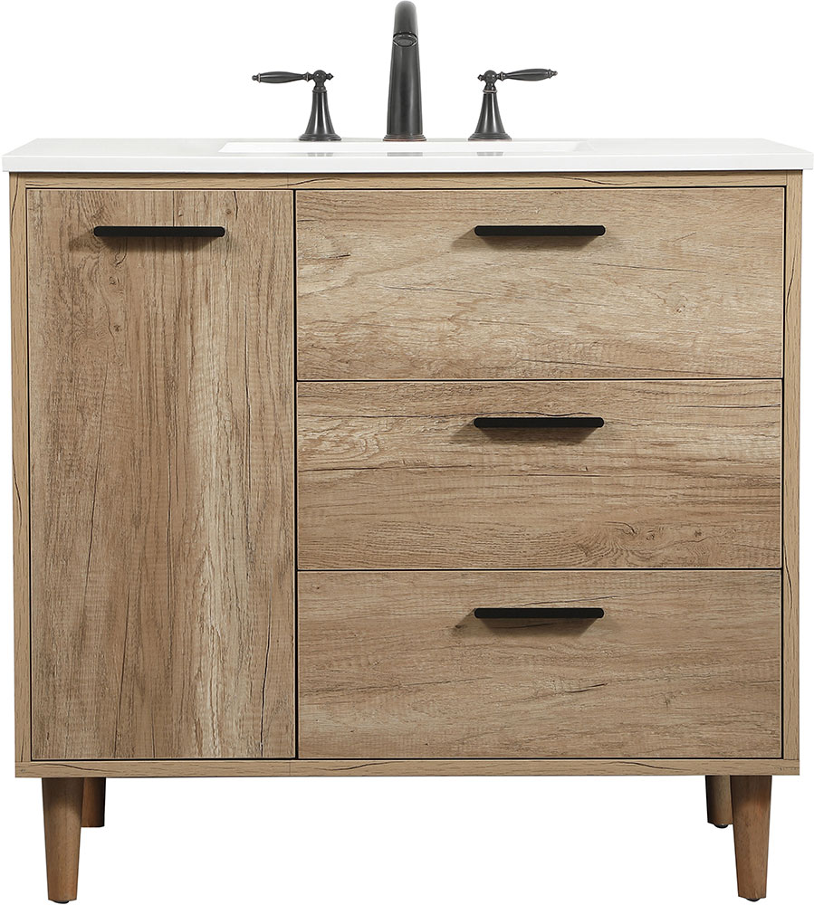 Elegant VF47036NT Baldwin Contemporary Natural Oak Single Sink and ...