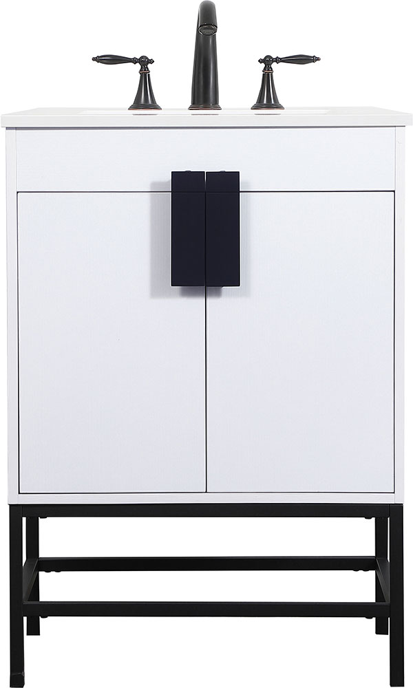 Elegant VF48824MWH Eugene Contemporary White Single Sink and Cabinet ...