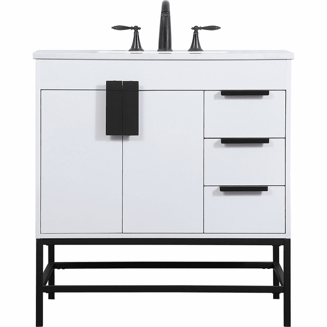 Elegant VF48832MWH Eugene Contemporary White Single Sink and