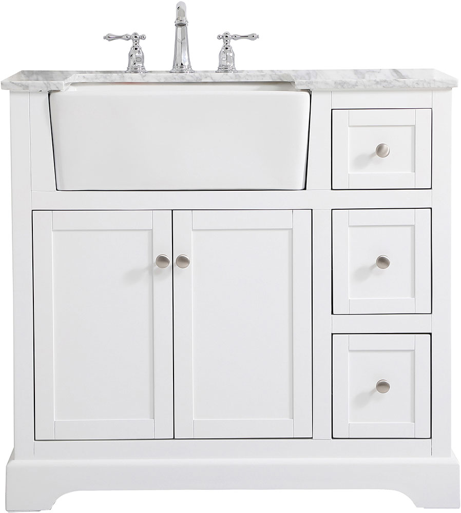 Elegant VF60236WH Franklin Contemporary White Single Sink and Cabinet ...
