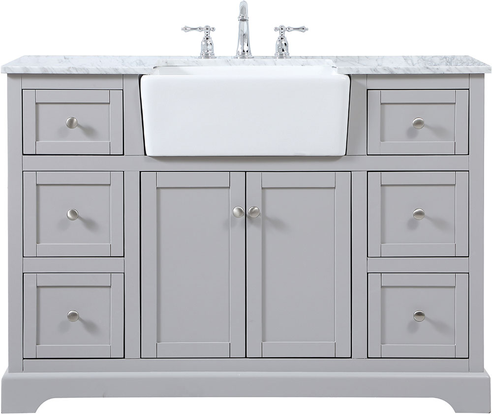 Elegant VF60248GR Franklin Contemporary Grey Single Sink and Cabinet ...