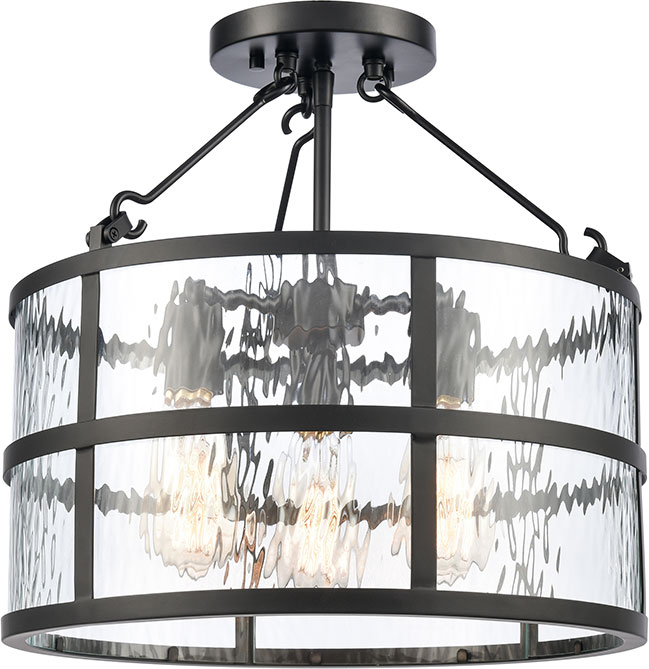 Elk Home Showroom 82075/3 Solace Modern Matte Black Flush Mount Light