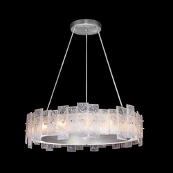 Fine Art Handcrafted Lighting 910340-1 Lunea Modern Silver Drum Hanging Light