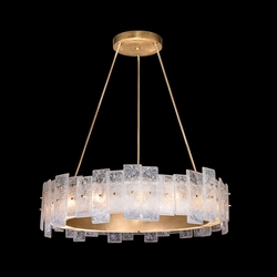 Fine Art Handcrafted Lighting 910340-2 Lunea Contemporary Gold Drum Pendant Light Fixture