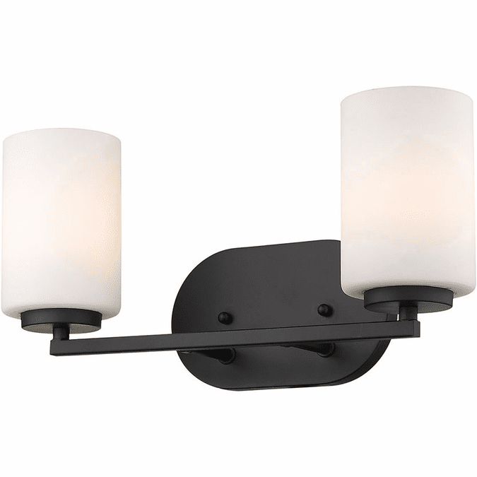Golden Lighting 2243BA2 BLKOP Manhattan Modern Matte Black 2Light
