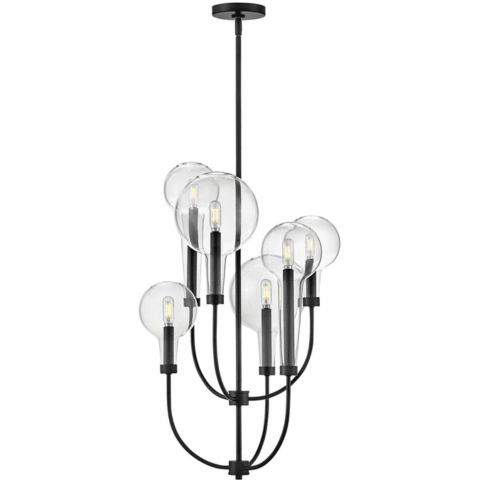 Hinkley 30525BK Alchemy Contemporary Black LED Mini Ceiling Chandelier ...