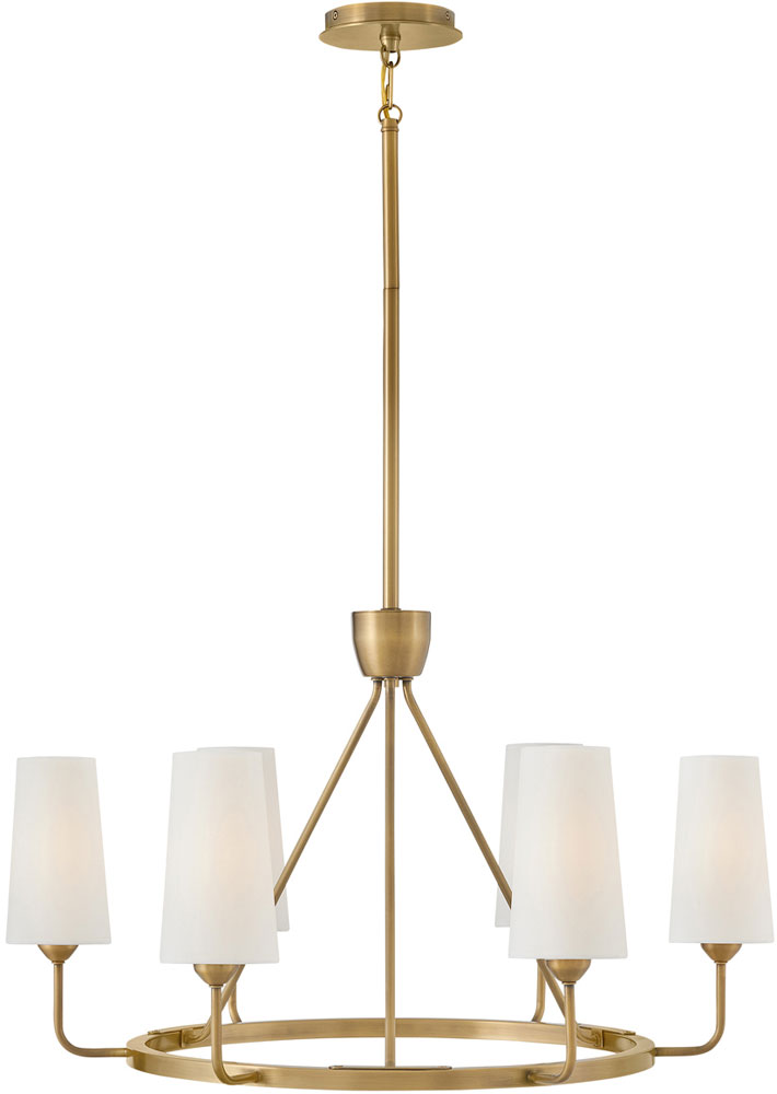 Hinkley 45006HB Lewis Heritage Brass LED Lighting Chandelier HIN45006HB