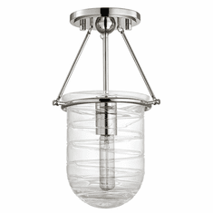 Hudson Valley 200-PN Willet Retro Polished Nickel Finish 14.75" Tall Ceiling Light