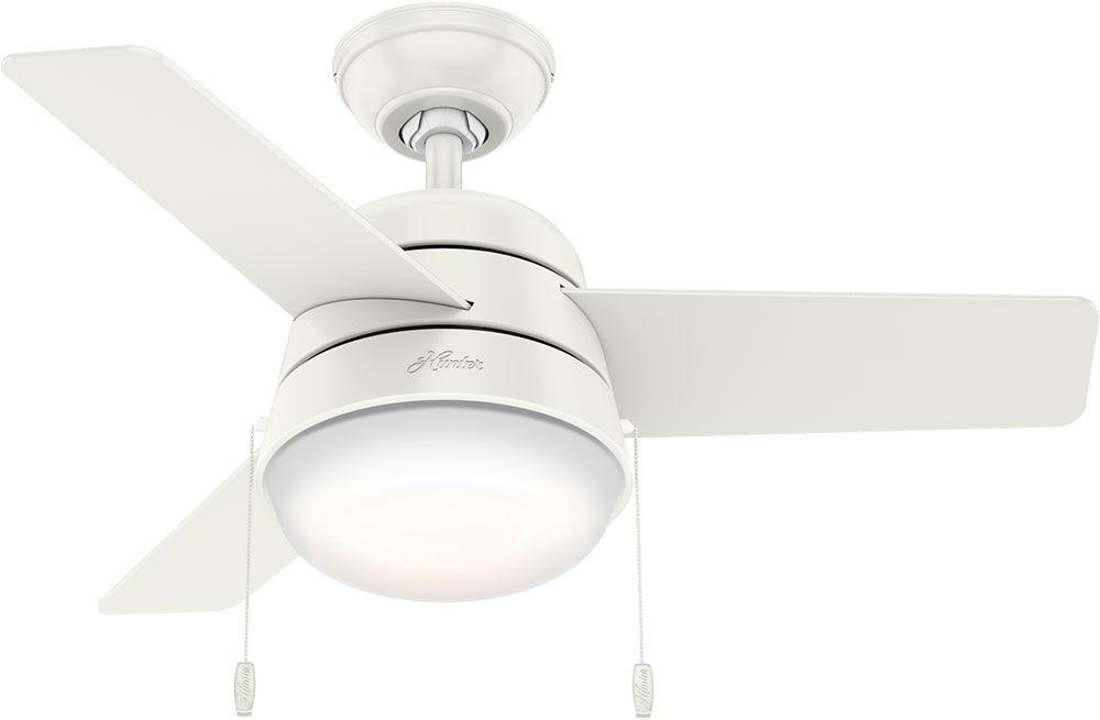 Hunter 59301 Aker Modern Fresh White LED 36" Home Ceiling Fan HUN59301