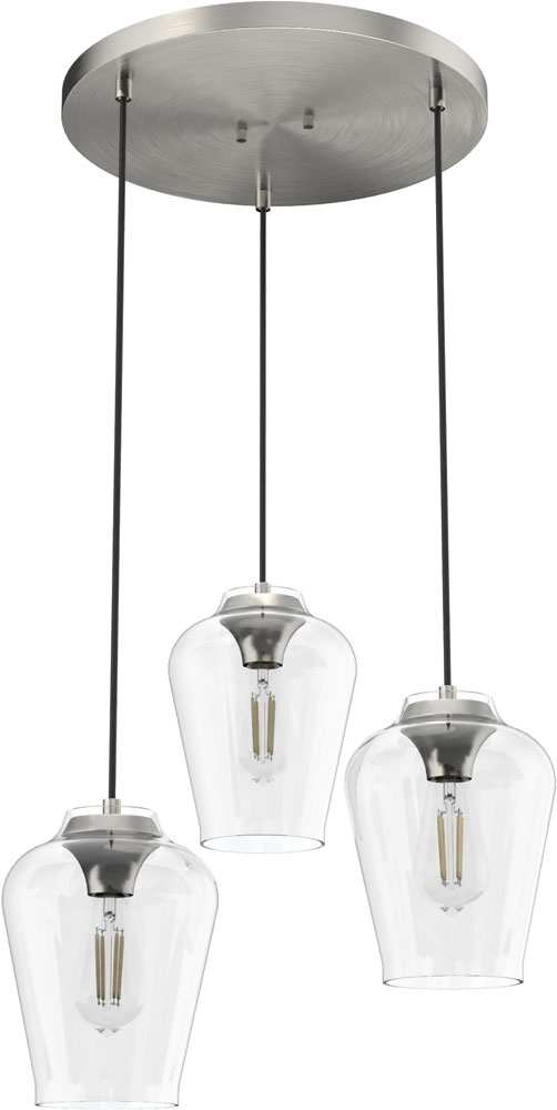 Hunter Lighting 19727 Vidria Modern Multi Pendant Light Fixture HNL19727