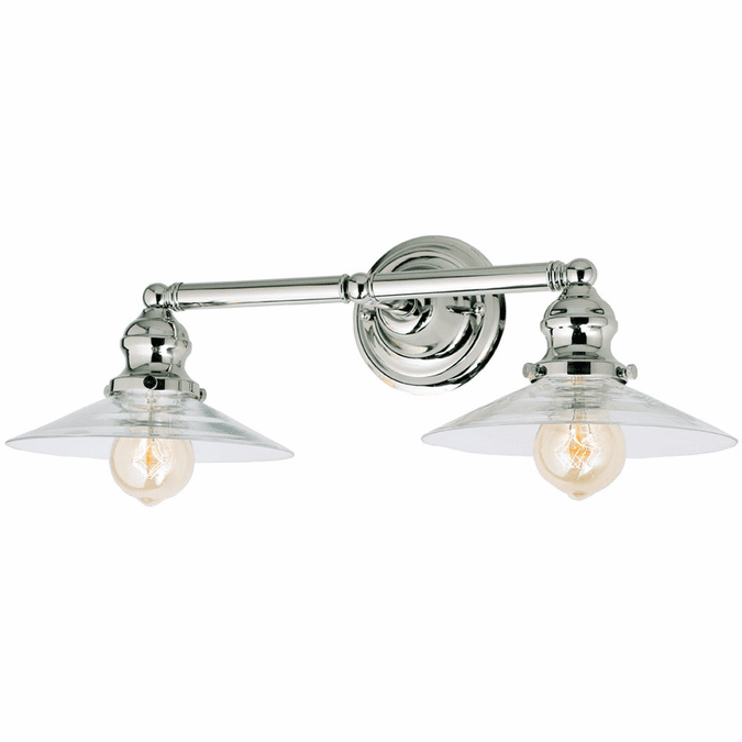 JVI Designs 121115S1 Union Square Ashbury Contemporary Polished Nickel 2Light Vanity Light