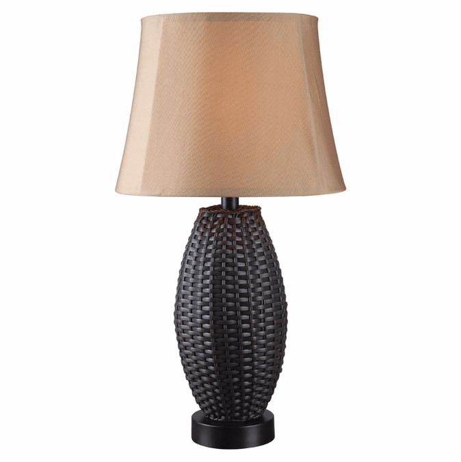 Kenroy Home 32203BRZ Sunset Bronze Rattan Weave 26 Inch Tall Lighting Table Lamp
