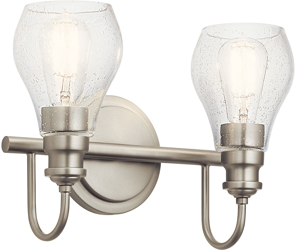 Kichler 45391NI Greenbrier Contemporary Brushed Nickel 2-Light Bath ...