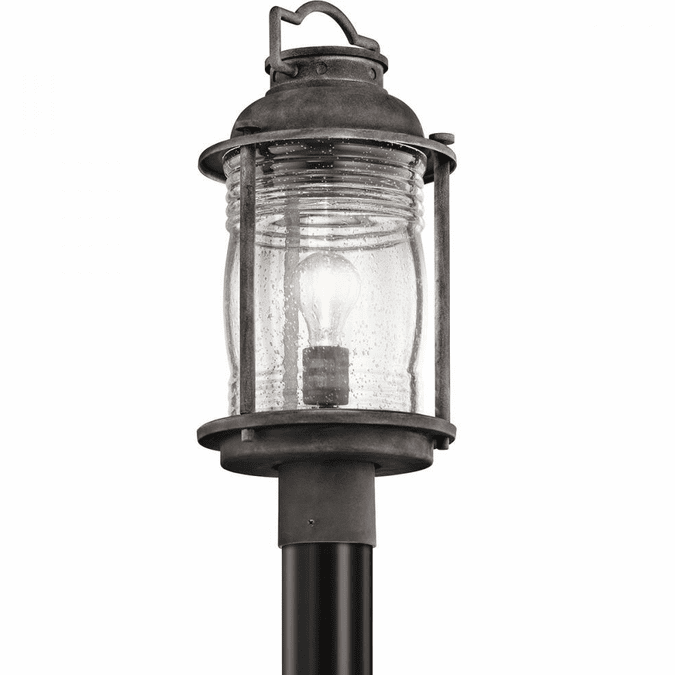 Kichler 49573WZC Ashland Bay Retro Weathered Zinc Outdoor Lamp Post