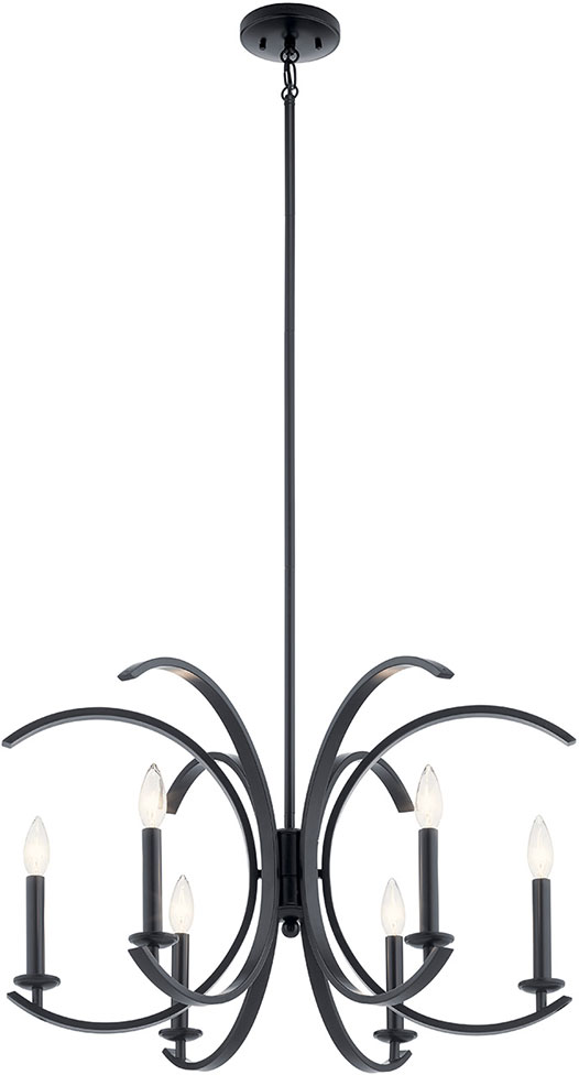 Kichler 52116BK Cassadee Modern Black Chandelier Lamp KIC52116BK