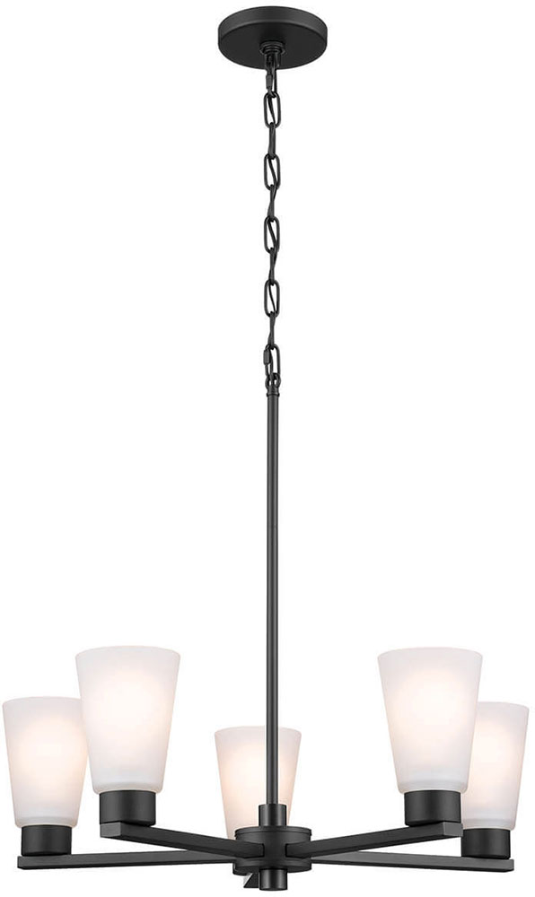 Kichler 52436BK Stamos Black Chandelier Lamp KIC52436BK