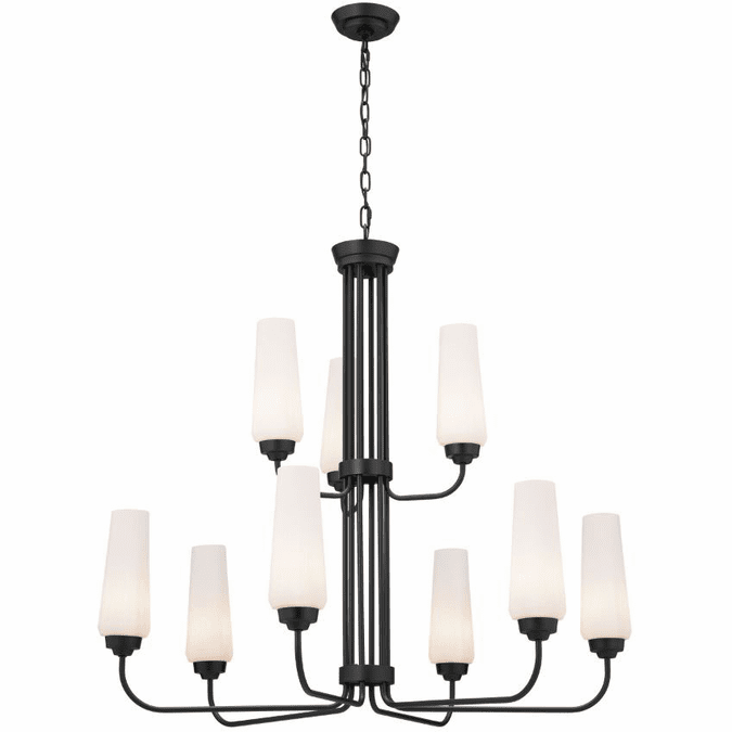 Kichler 52482BK Truby Modern Black Halogen Ceiling Chandelier KIC52482BK