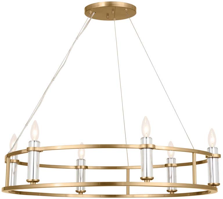 Kichler 52490BNB Rosalind Modern Brushed Natural Brass Chandelier Light