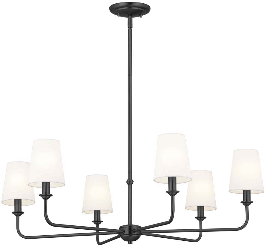 Kichler 52516BK Pallas Black 32" Chandelier Lighting KIC52516BK