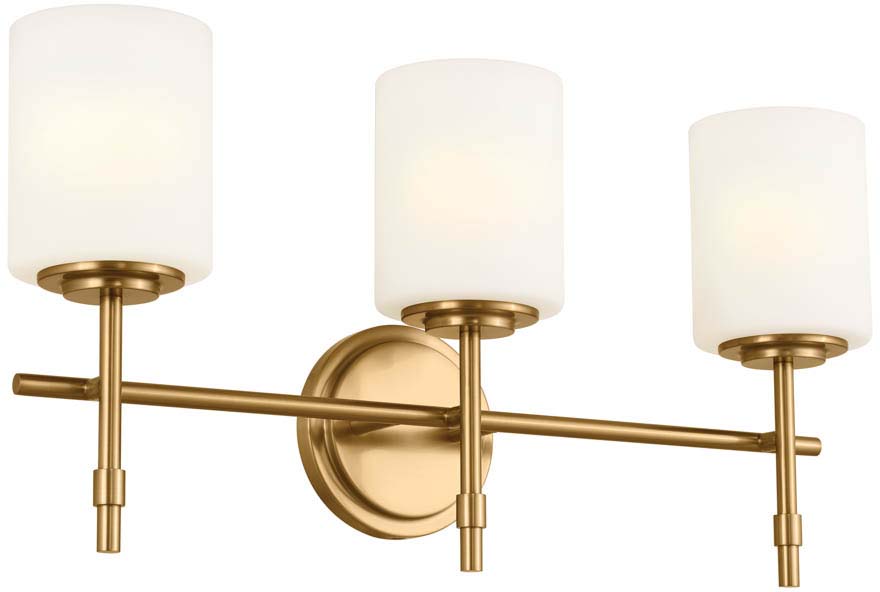 Kichler 55142BNB Ali Brushed Natural Brass 3Light Bathroom Lighting
