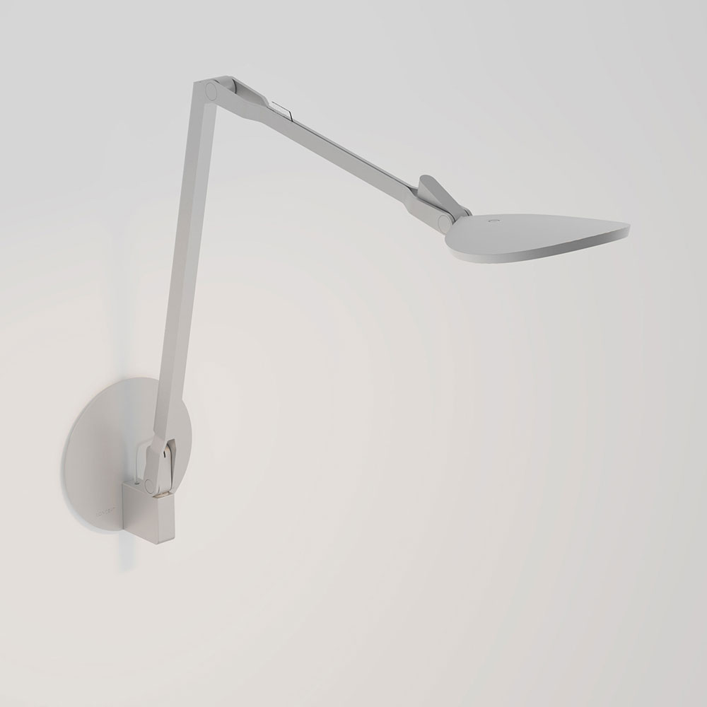 Koncept SPYWSILRCHHWS Splitty Contemporary Silver LED Reach Hardwire Wall Mount Desk Lamp