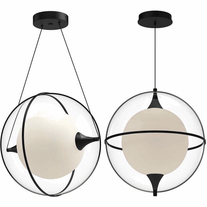 Kuzco PD76716BK Aries Contemporary Black LED 16" Drop Lighting Fixture